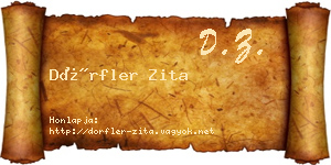Dörfler Zita névjegykártya