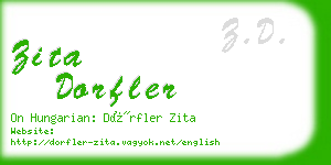 zita dorfler business card